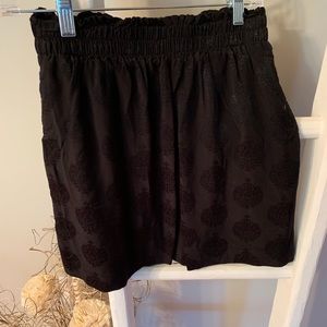 Black Elastic Waist Skirt
